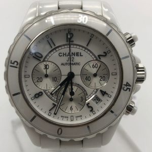 Chanel J12 chronograph céramique blanc ref 1007